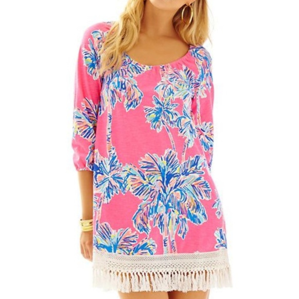 Lilly Pulitzer Alia Pink Fringe Cover Up